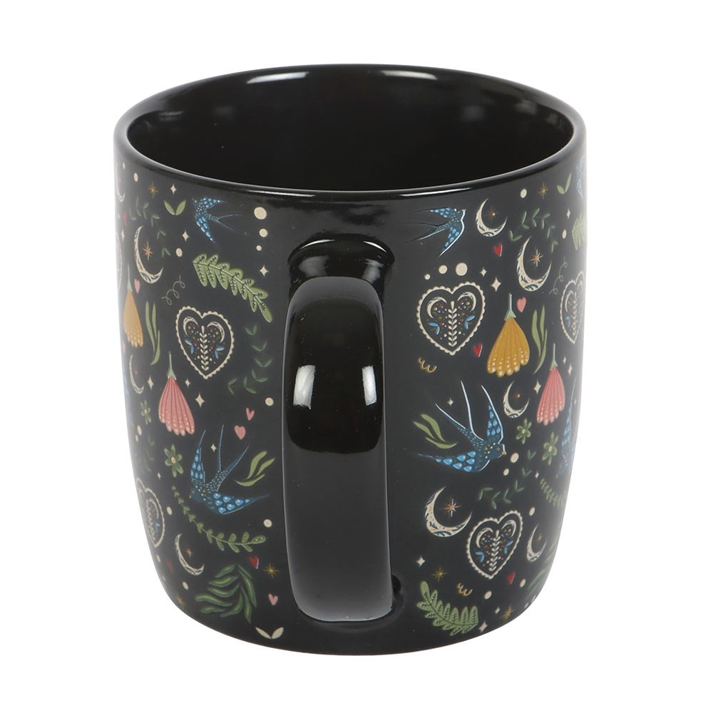 Something Different - Black Midnight Bloom Print Tasse - Mehrfarben